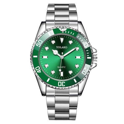 Fabricante por atacado relógio fantasma DE água verde explosivo relógio masculino pulseira DE aço DE moda relógio DE quartzo relógio masculino YOLAKO