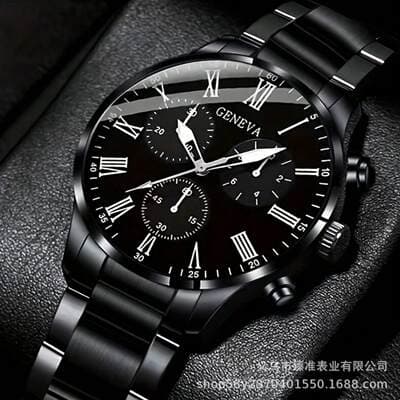 Relógio masculino quartzo mostrador grande bracelete aço