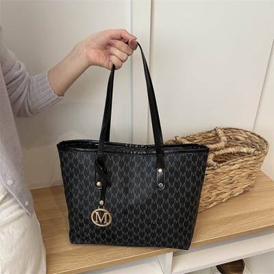 Bolsa tote grande para deslocamento, estampa fashion, bolsa grande feminina 2026 novo modelo para estudantes universitárias, bolsa de ombro para aula e deslocamento