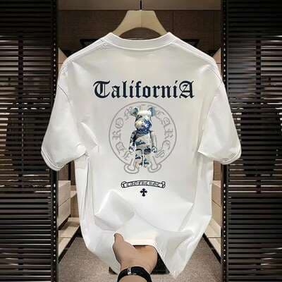 T-shirt masculina de manga curta com estampado gola redonda