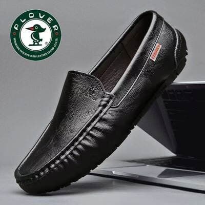 2026 novo modelo original sapatos casuais masculinos tipo mocassim em couro verdadeiro, confortáveis, calço único, bico redondo, sola macia.