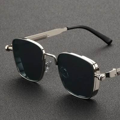 Óculos de sol masculinos estilo bad boy sofisticado, design para dirigir, proteção contra raios UV, armação metálica, óculos de sol masculinos de alta qualidade