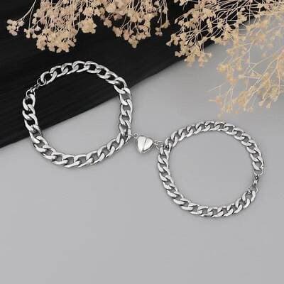 Pulseira de amor cubana masculina ins nicho design coração ímã atraente namorada casal pulseira pulseira ornamento