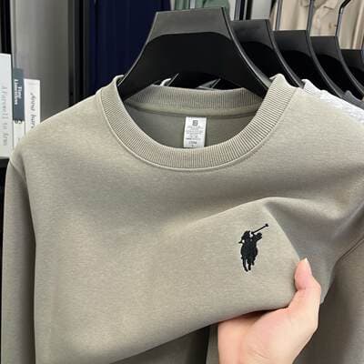 Sweatshirt masculina bordada 380g bordada transfronteiriça 2026 Outono e Inverno nova gola redonda casual manga comprida masculina