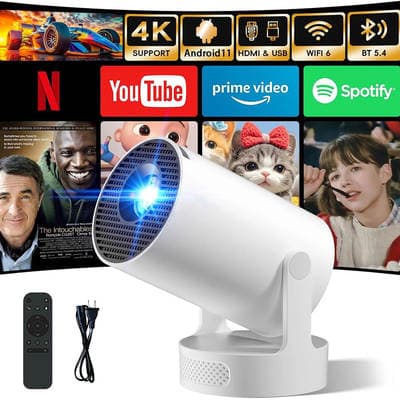 Projetor HY300 Ultra Plus Android 14 Bluetooth 4K mini