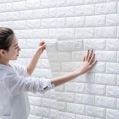 BR Papel de Parede 3D 3D Transfronteiriço Autoadesivo Material de Modificação de Quarto de Aluguel Fundo Decoração de Parede Papel de Parede Autoadesivo Casa
