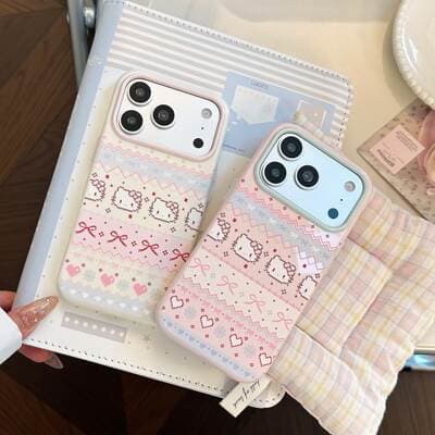 Capa para iPhone com gato rosa fofo compatível com iPhone 17 Pro Max, iPhone 16, iPhone 15 Pro — alta estética, anti-choque, estilo coreano (compatível também com iPhone 14)