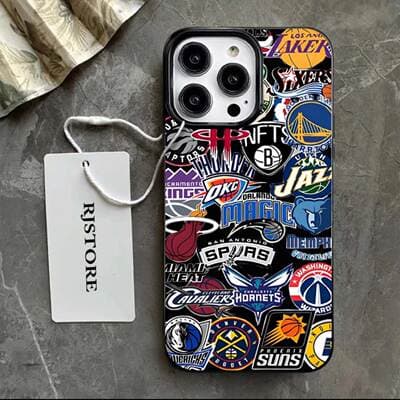 Capa para iPhone 16/15 Plus/14 Pro Max/13 com logótipo NBA