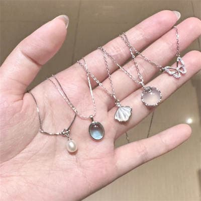 Todos os dias todos os fósforos S925 prata esterlina aquamarine colar de borboleta mulheres não se desvanecem nicho luxo luz luxo cadeia de clavícula novo